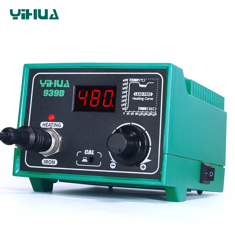 Soldering Station YIHUA 939D+ Electric Soldering Iron C/F Temperature Switch LCD High Power Digital Display Welding Table