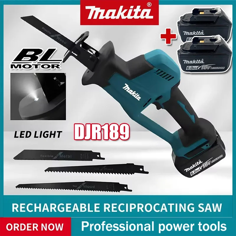 

Makita DJR189 Rechargeable Wood Metal Cutting Saw Brushless Electric Reciprocating Saw Portable Power 18V Tools