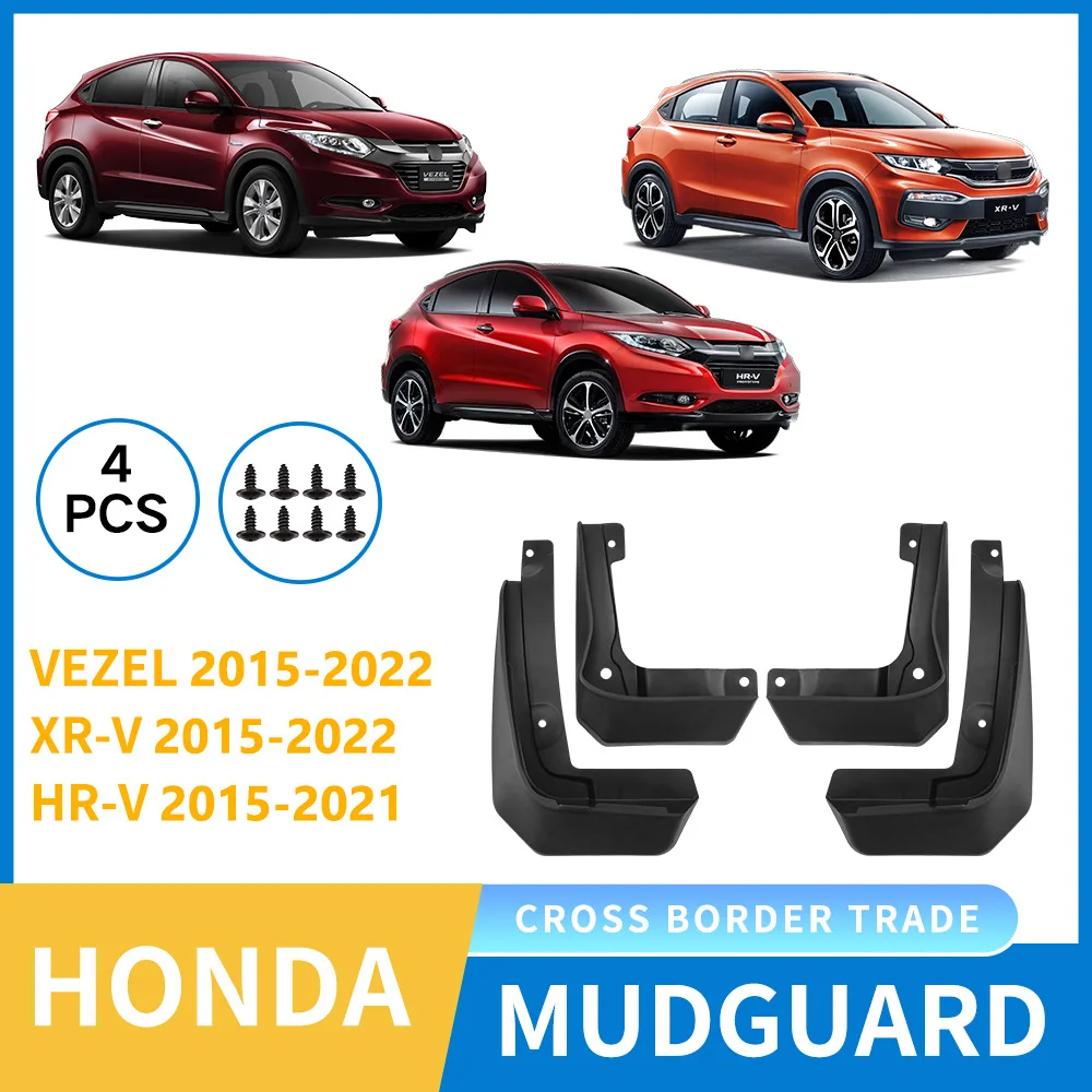 

For Honda Vezel XRV HRV 2015-2022 car mudguard leather tile,Mudflaps Front Rear Flares Splash Guards Cover Car Accessorie