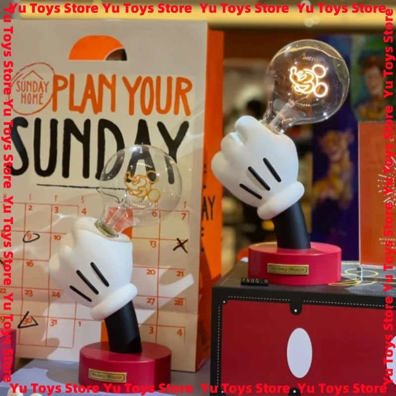 

Disney Mickey Hand Small Table Lamp Hand Holding Lamp Tide Play Doll Desktop Accessories Good Guy Doll Bedroom Decorat Ornaments