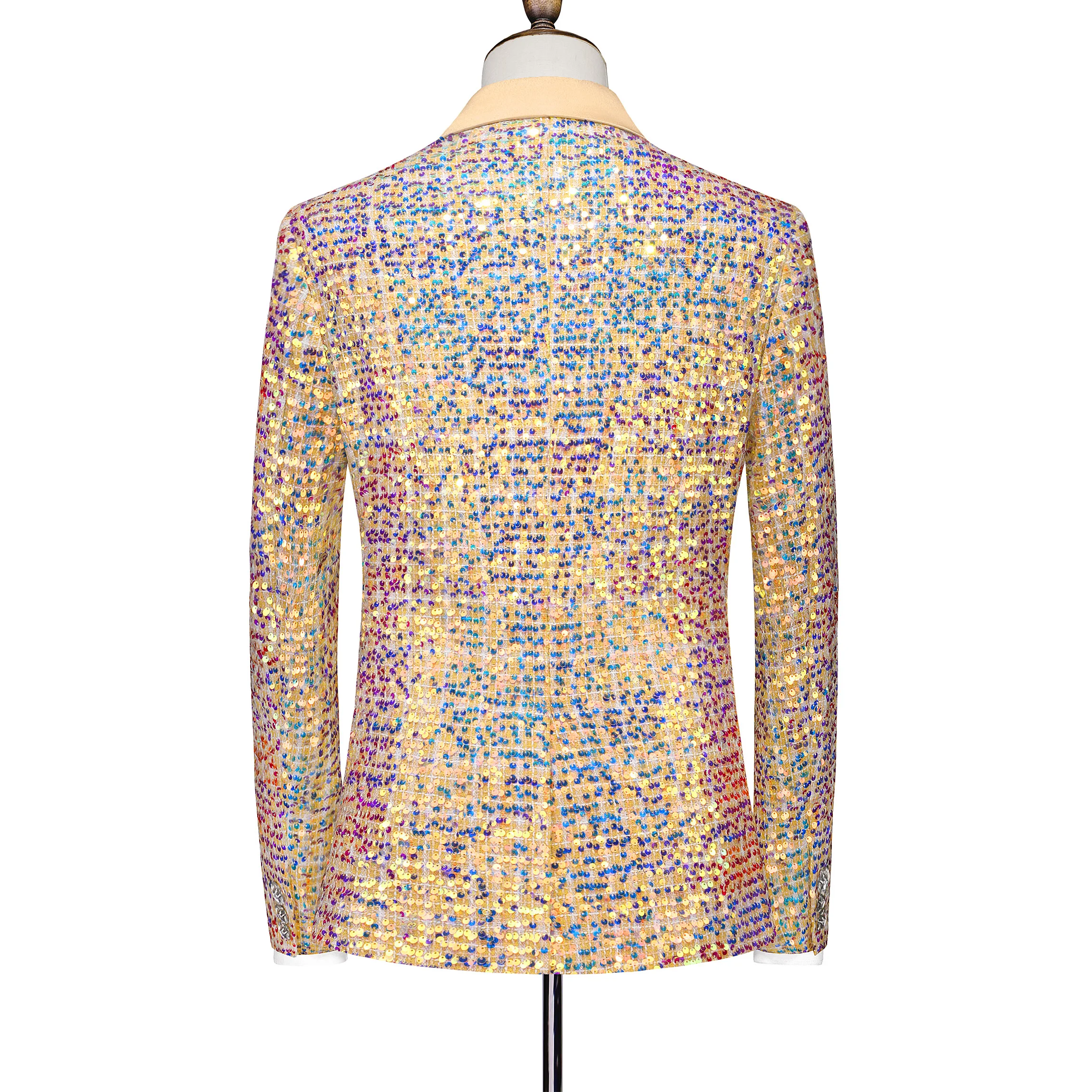 Luxury Gold Blazer Men Quality Plus Size Fashion Shining Men's Blazers Jacket Slim Fit Host/Actor Stage Performance Costumes 6XL
