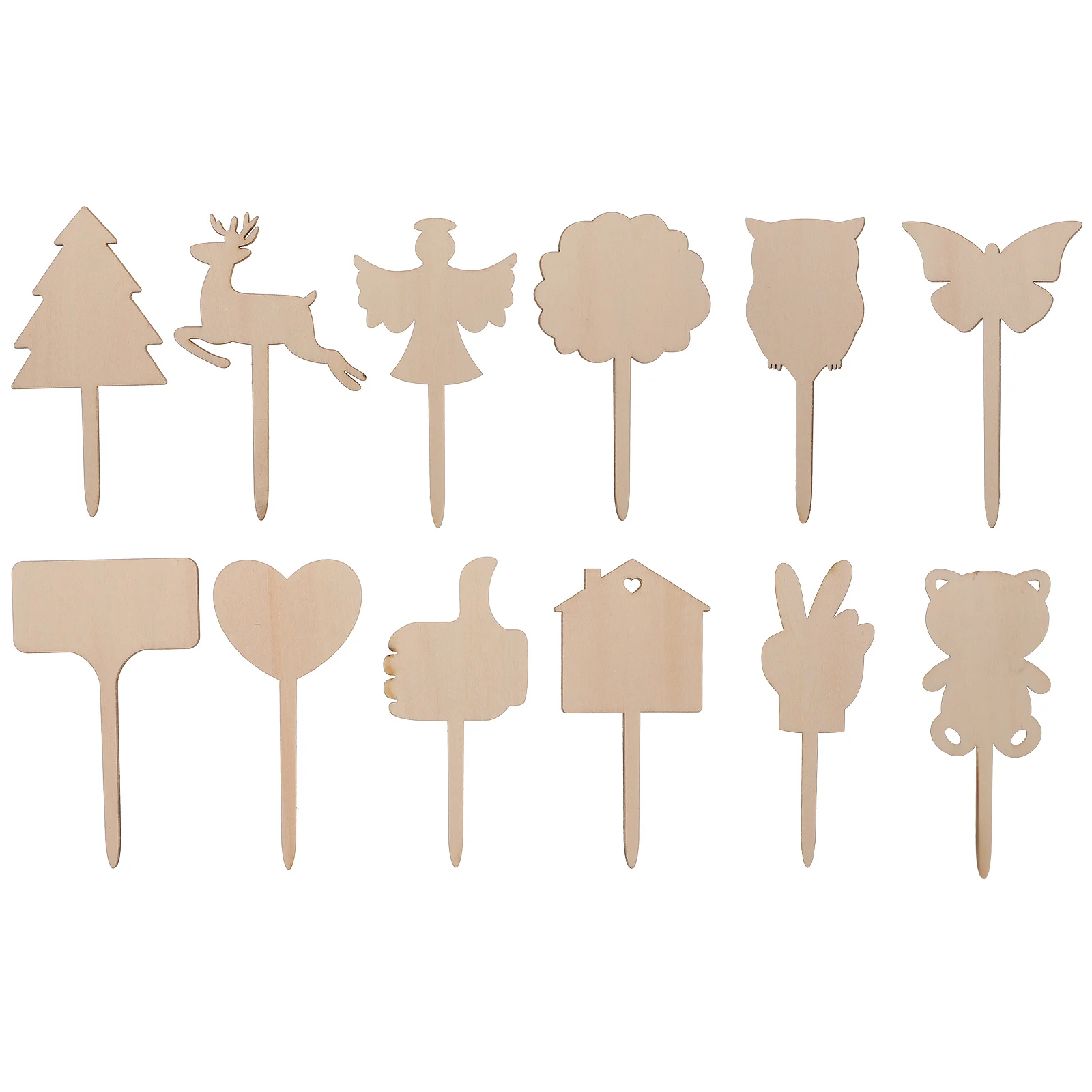 

12 Pcs Labels Natural Boxwood Sturdy Garden Wooden Identifying Boards Decoration Flowerpot Tags Wooden Boards For Plants Flowers