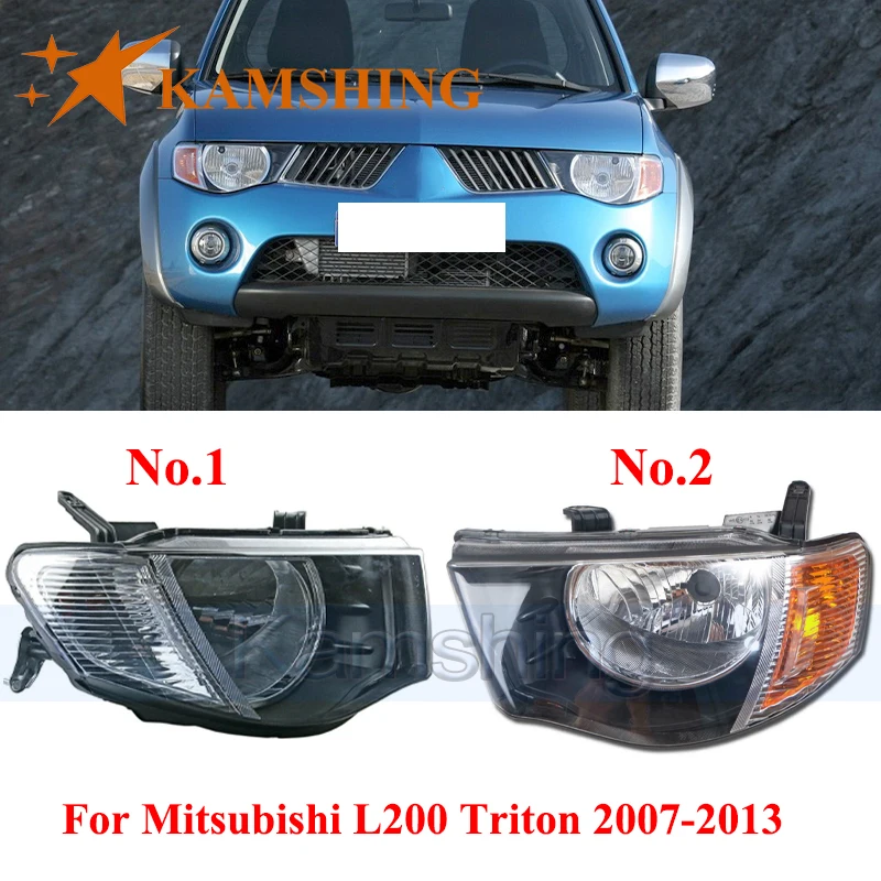 

CAPQX Front Bumper Headlight For Mitsubishi L200 Triton 2007-2013 Front Head Light Headlamp Head Lamp