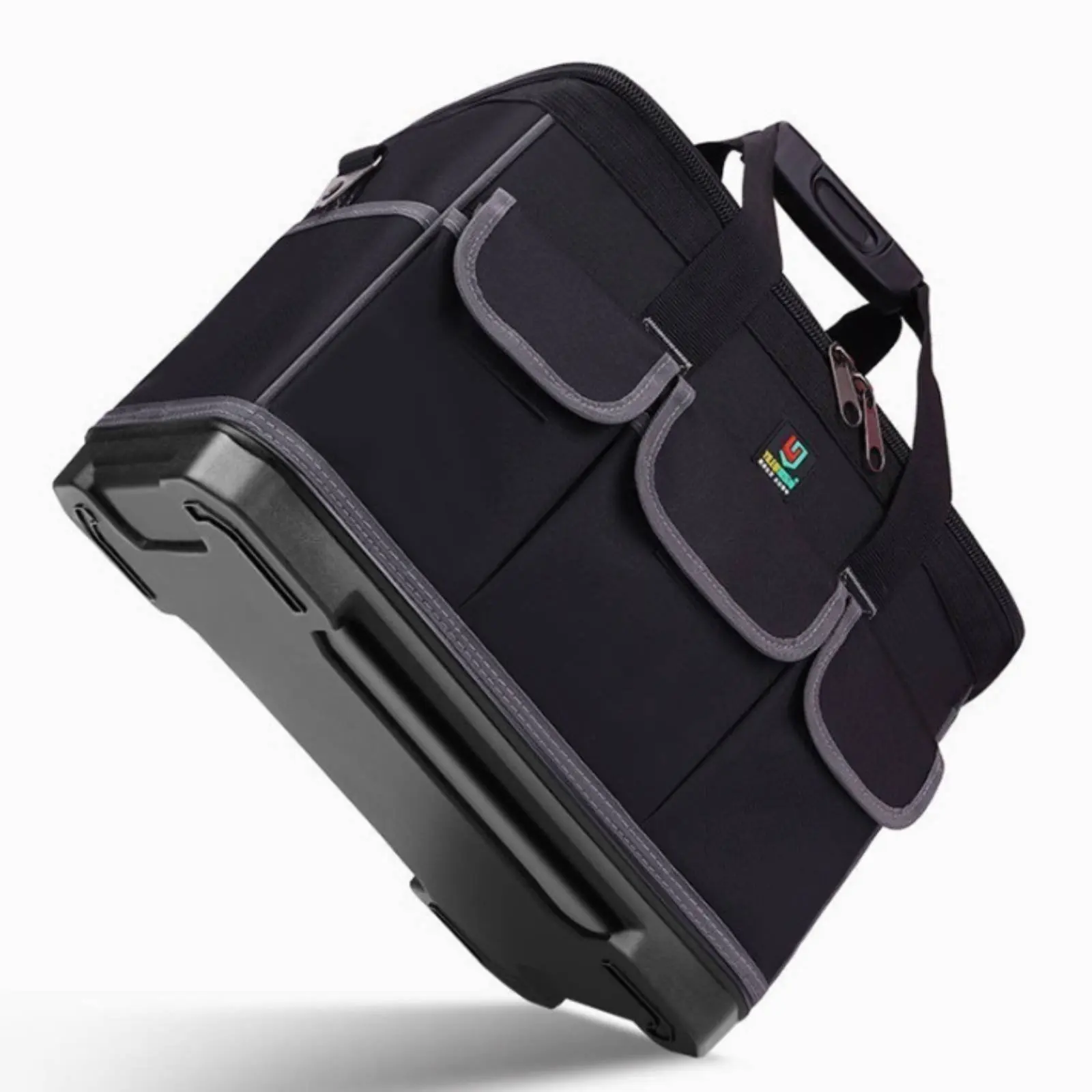 Rolling Tool Bag Telescope Handle Electrician Tool Bag Hardware Storage Heavy Duty Zipper Closure for Electricians