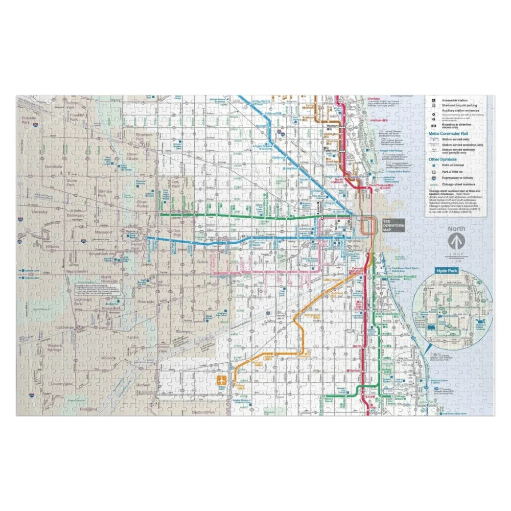 

Chicago Transit Authority Map CTA Map Jigsaw Puzzle Customized Toys For Kids Wooden Adults Name Wooden Toy Puzzle