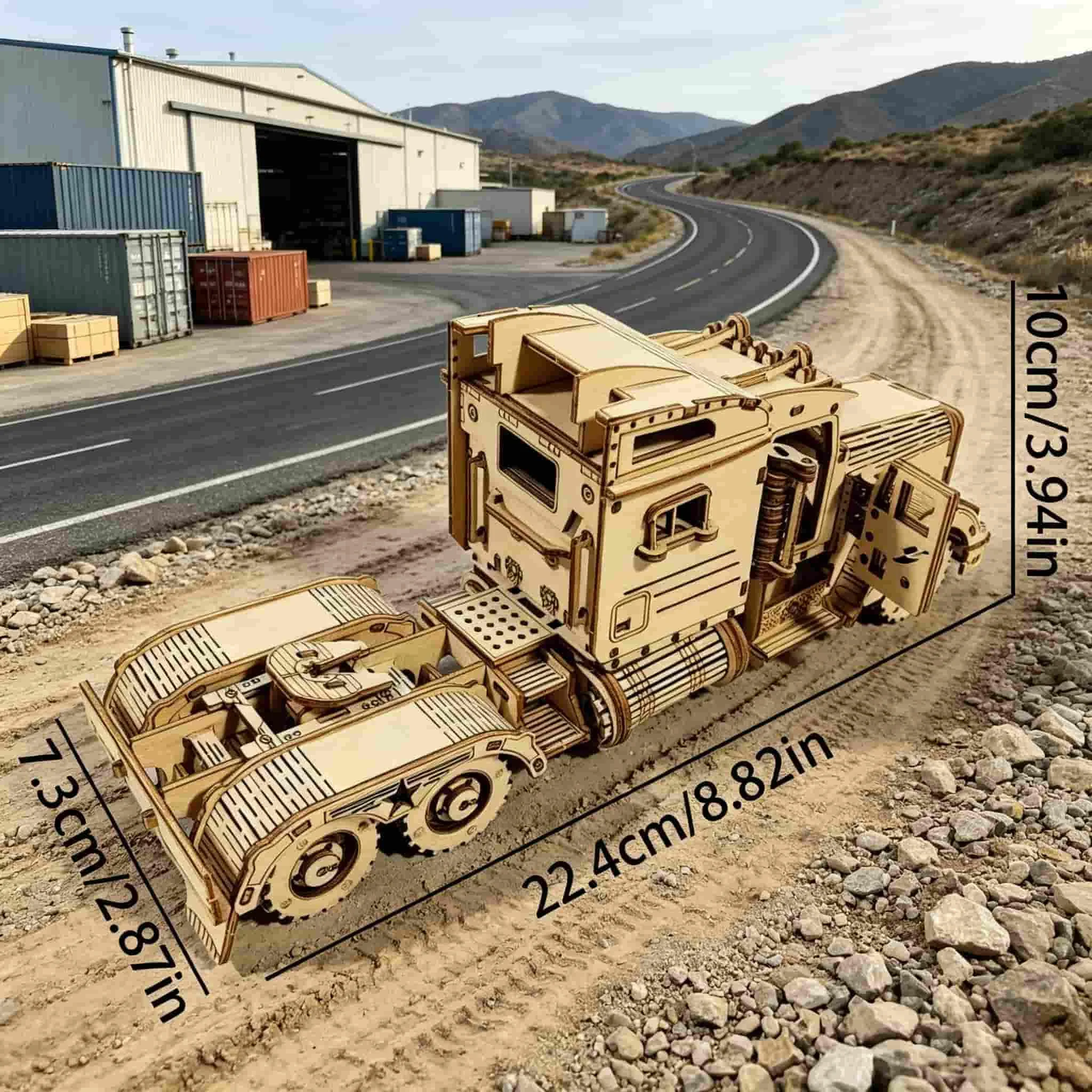 DIY Holz LKW Modellbausatz 3D Puzzle Kreatives Urlaub Geburtstagsgeschenk Spielzeug – Detail 6