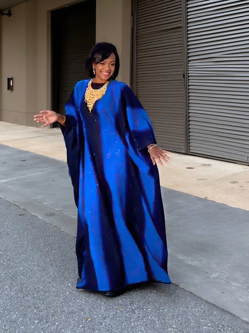 

Элегантный атласный женский халат, кафтан на Ближнем Востоке, Дубай, стильное вечернее платье для фестиваля Рамадана, идеально подходящее для праздничных случаев