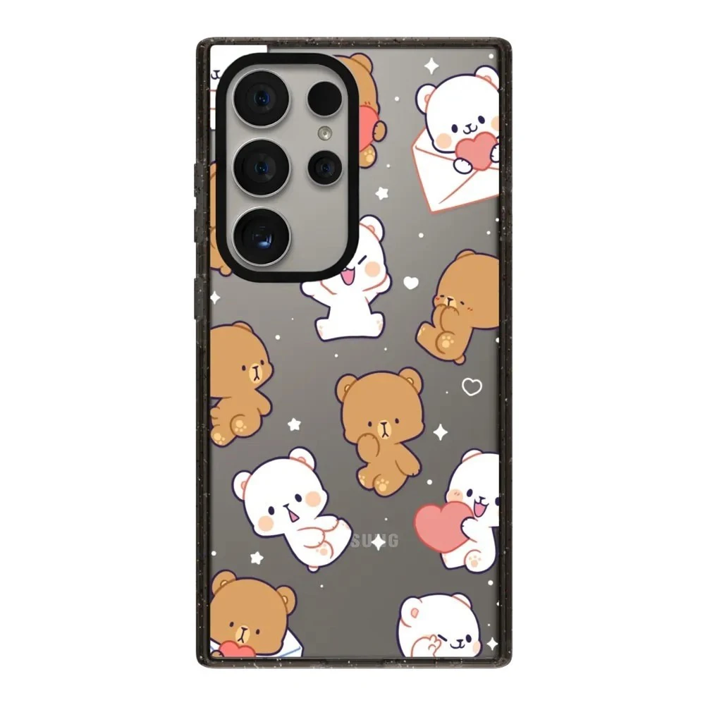 

Cartoon Lover White Brown Bear Acrylic Magnetic Case: Compatible with Samsung Galaxy S23 U S24U S25 Ultra S25+ Plus Shell