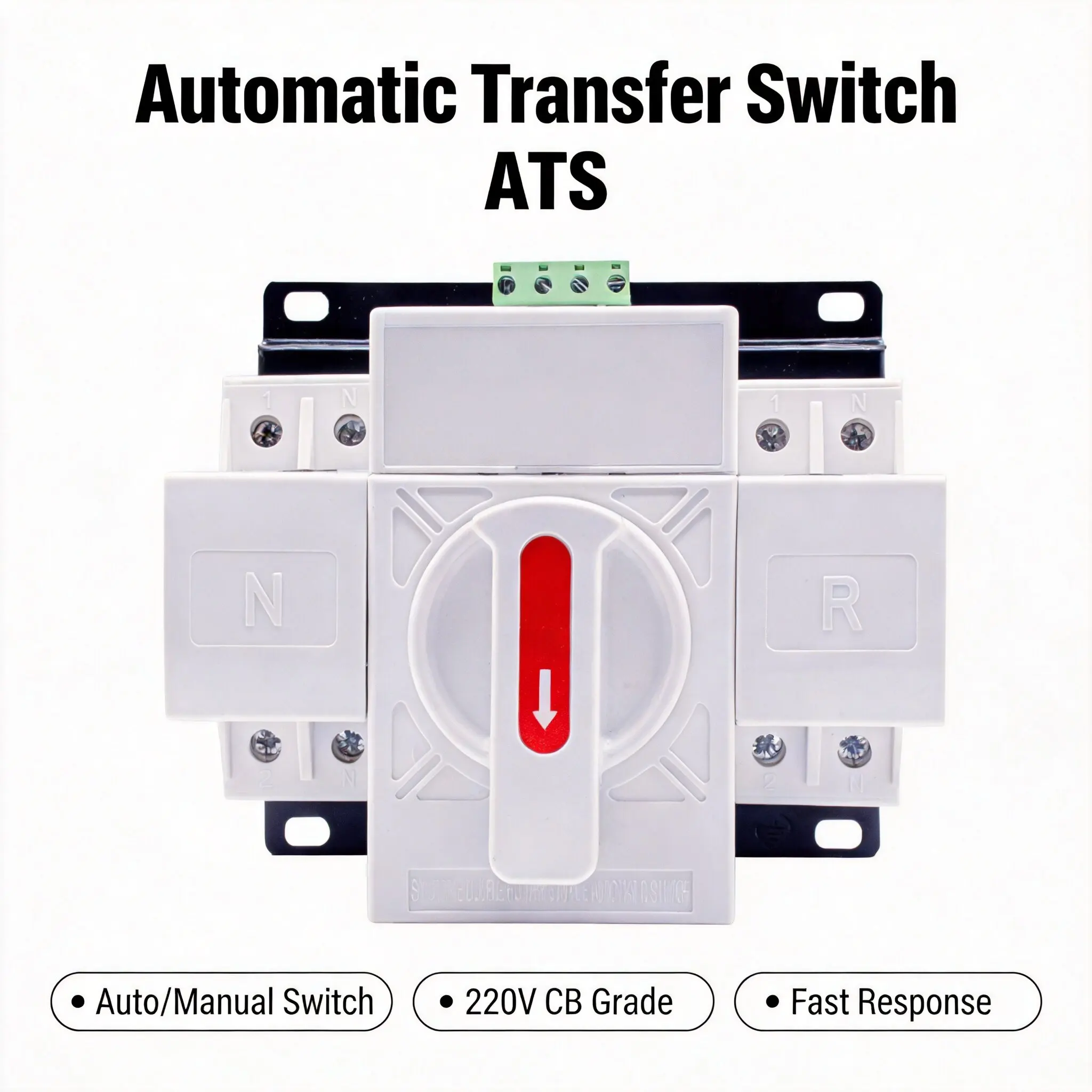 ATS Automatic Transfer Switch Dual Power Changeover Switch CB Level 2P 4P 6A-125A 220V Home Emergency Power Supply