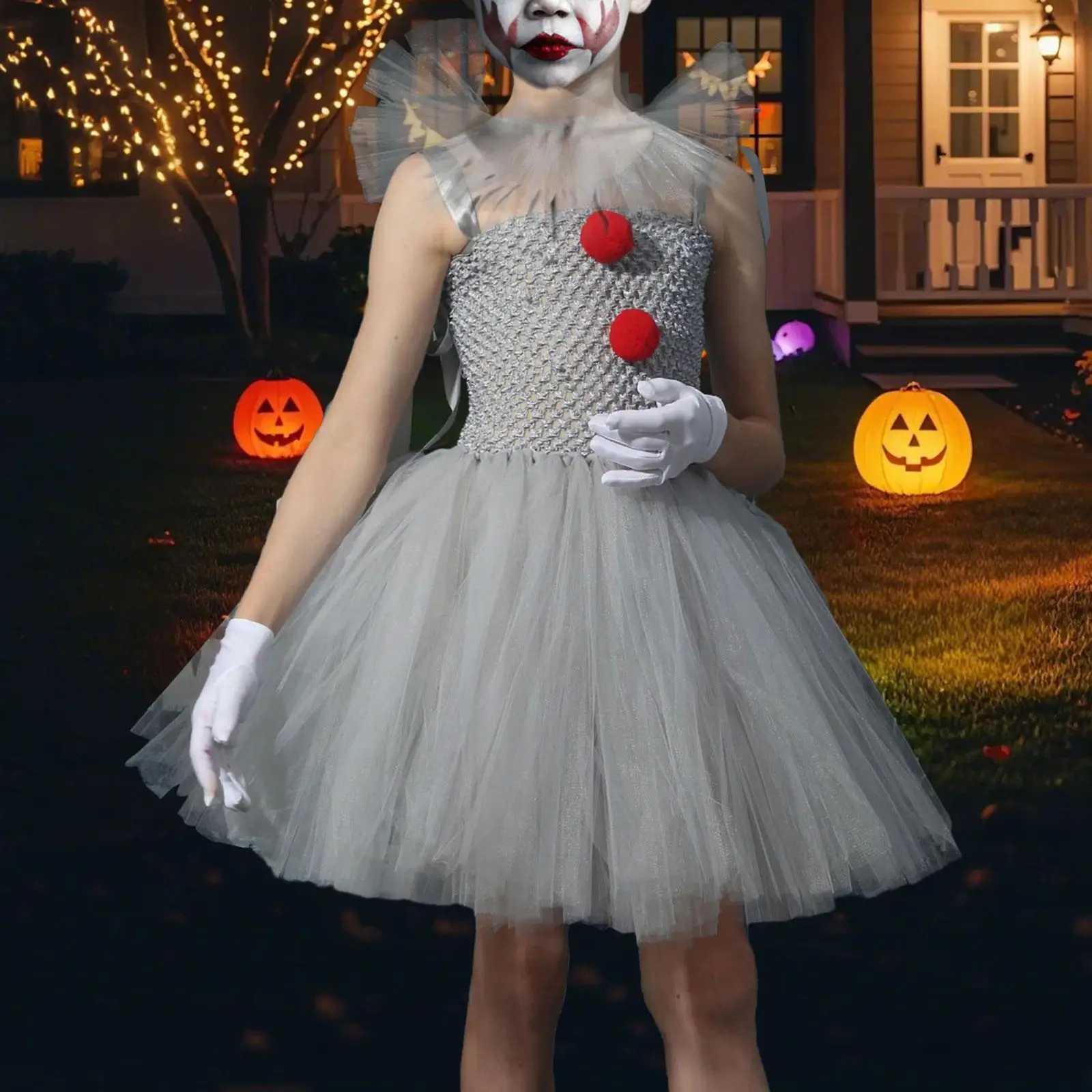 

Girls Tutu Dress for Clown Costume, Halloween Outfit for Dance Shows