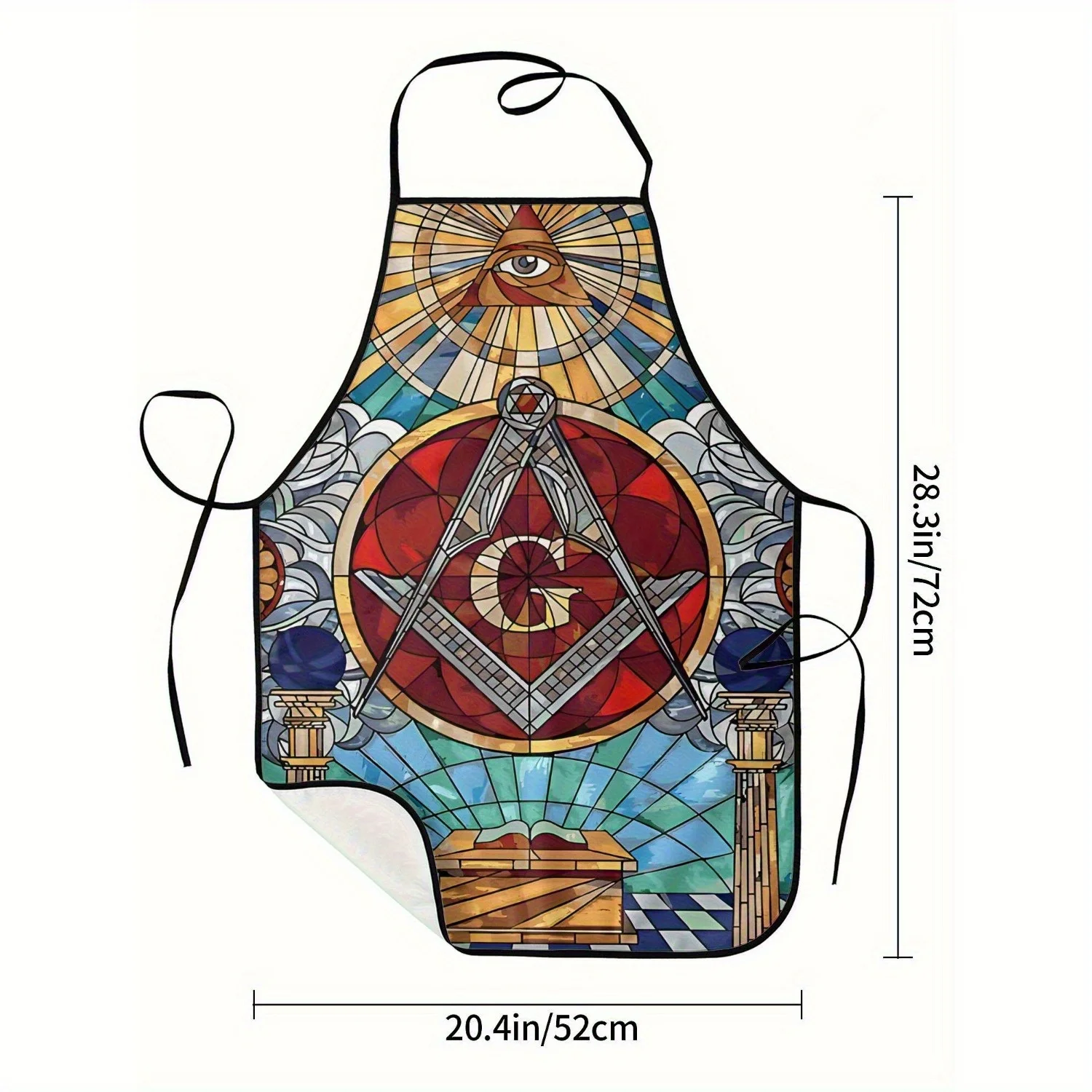 Aprons for woman Housewarming gift Freelance Masons Unisex Apron - Durable Polyester with Complex Masonic Symbols, Adjustable