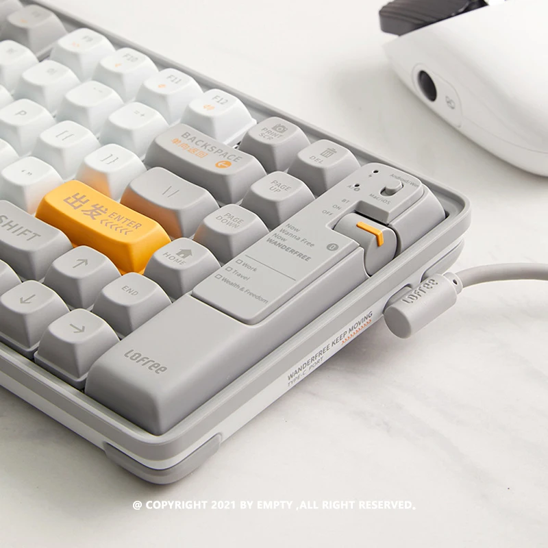 لوحة مفاتيح ميكانيكية بلوتوث Lofree WanderFree، مفتاح Gateron Brown، تبديل متعدد الأجهزة، بطارية 4000 مللي أمبير في الساعة، تصميم للسفر واي فاي #2