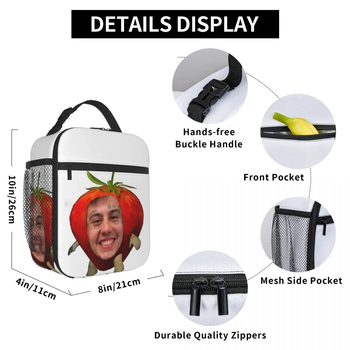 Duki Rapper Rockstar Music Insulated Lunch Bag for Women Office Cooler Thermal Food Box Tote Portable Lunch Boxes Container