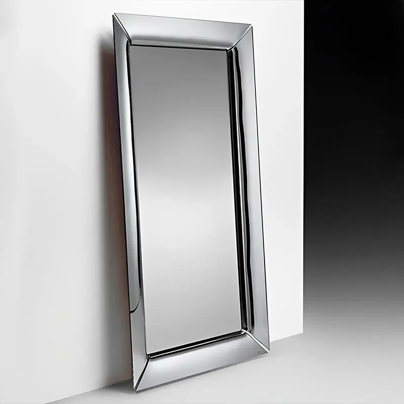 Italian metal floor-to-ceiling mirror, full-body multi-purpose bathroom mirror, household villa bedroom dressing mirror