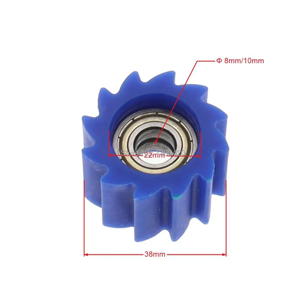 8mm 10mm Gear-Shaped Chain Guide Sprocket Tensioner Serrated Roller Wheel for Dirt Pit Bike Motorcycle