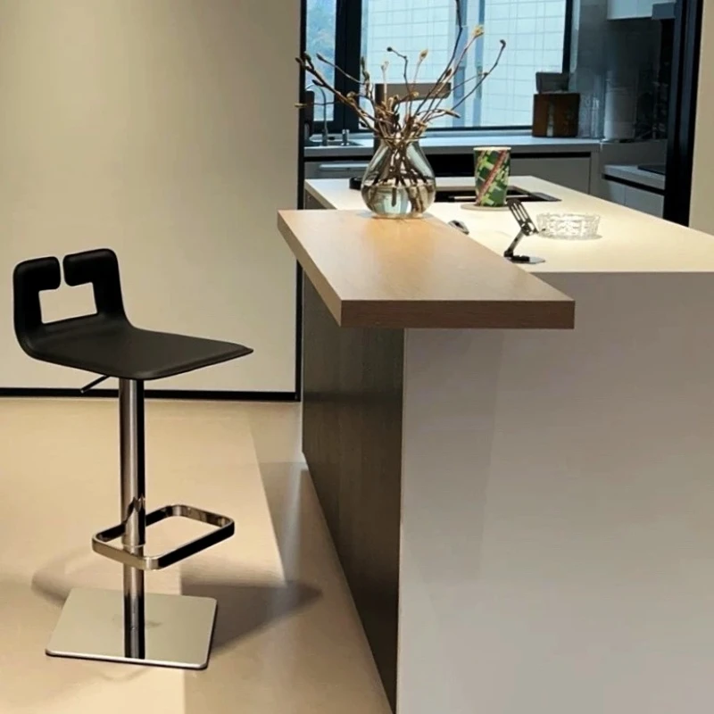 

Modern Simple Bar Chair Designer Lifting High Chair Light Luxury Stainless Steel Rotating Bar Stool Front Desk Chair