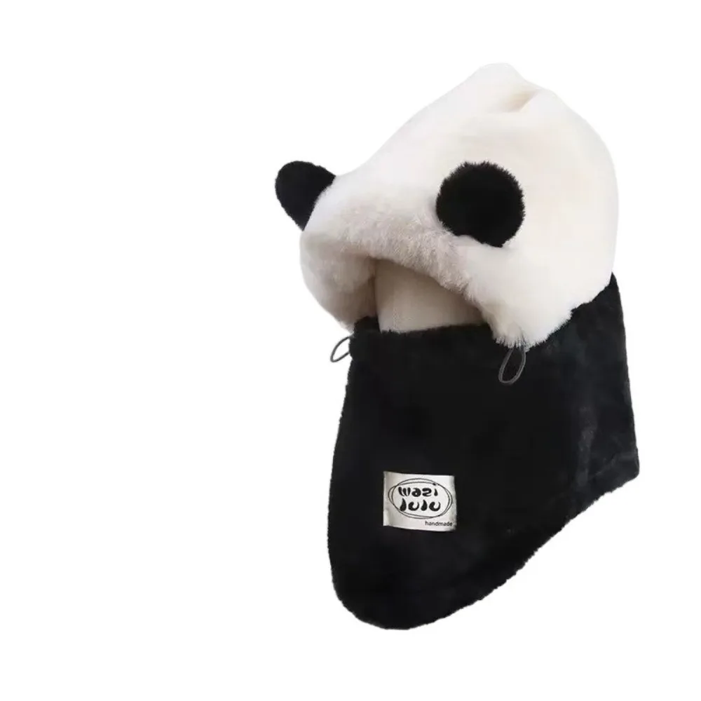 

Versatile Plush Winter Integrated Scarf Cap 4 in 1 Keep Warm Pullover Mask Cap Anti-cold Thickened Mask Woolen Hat Outdoor