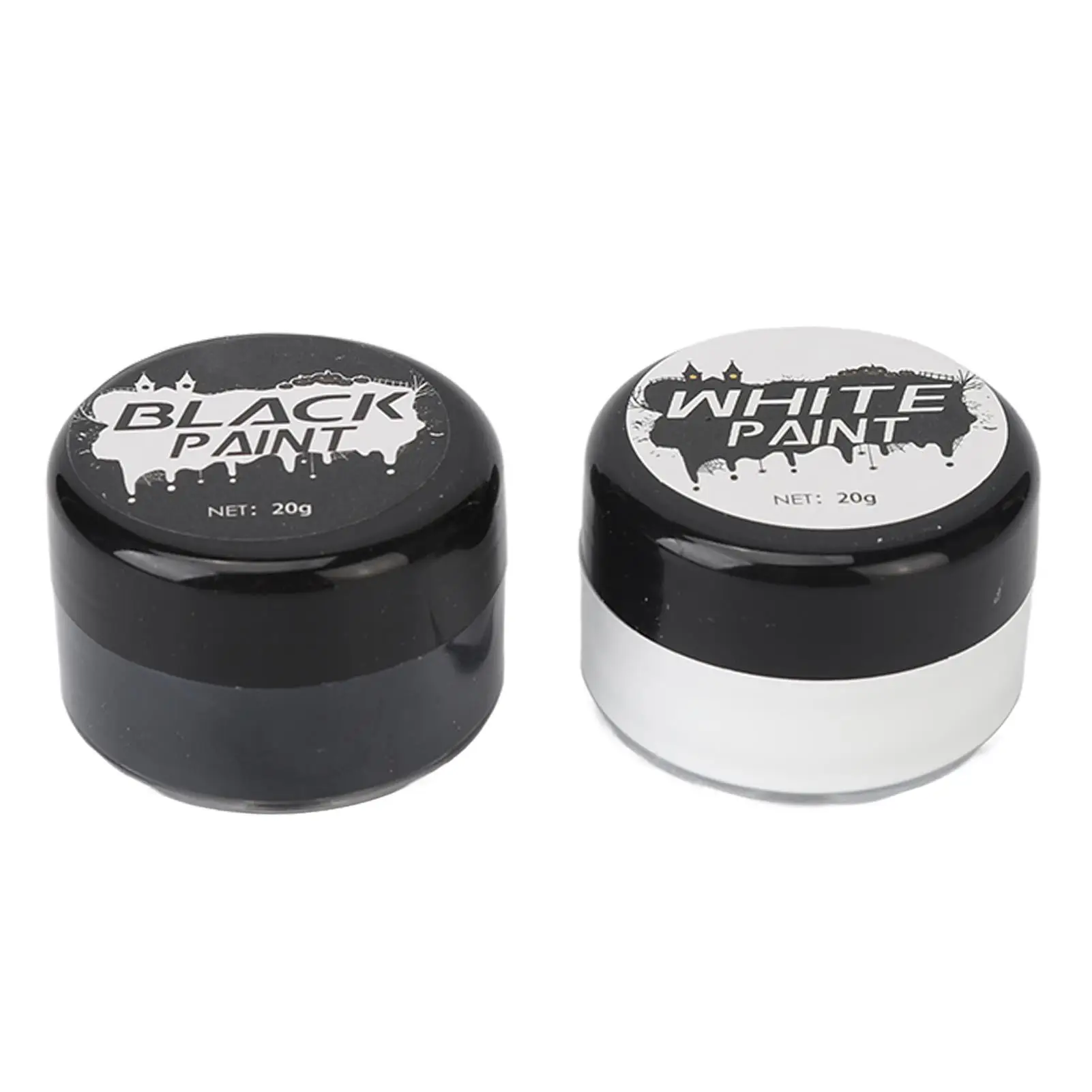 Kit de pintura facial segura y duradera de alta calidad para festivales y eventos Colores vibrantes no irritantes Blanco negro para maquillaje