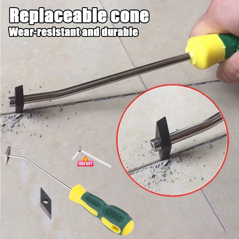 Replaceable Ceramic Tile Grout Remover Tungsten Steel Tiles Gap Cleaner Drill Bit for Floor Wall Seam Cement Cleaning Hand Tool