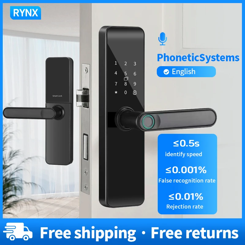 Rynx Basic Digital Electronic LockWith Biometric Fingerprint Intelligence Door Lock for Smart Keyless Home Life Security-protect