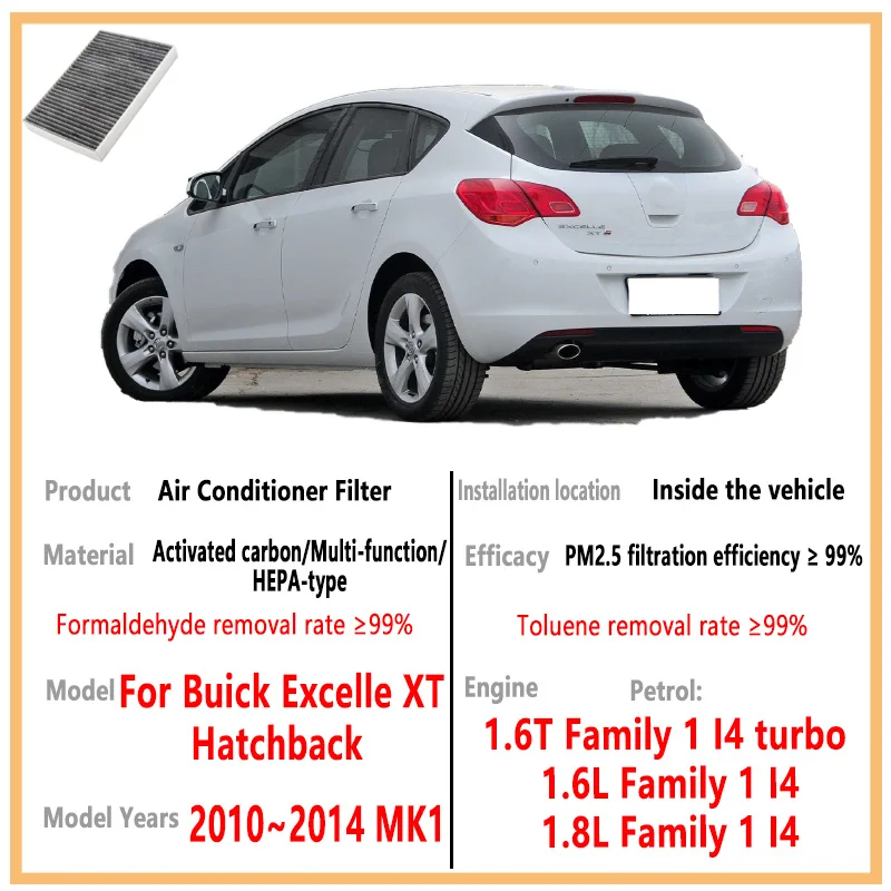 اكسسوارات السيارات ل بويك اكسل XT 2010 ~ 2014 13 MK1 فلتر تكييف الهواء فلتر المقصورة مع طقم استبدال الكربون المنشط