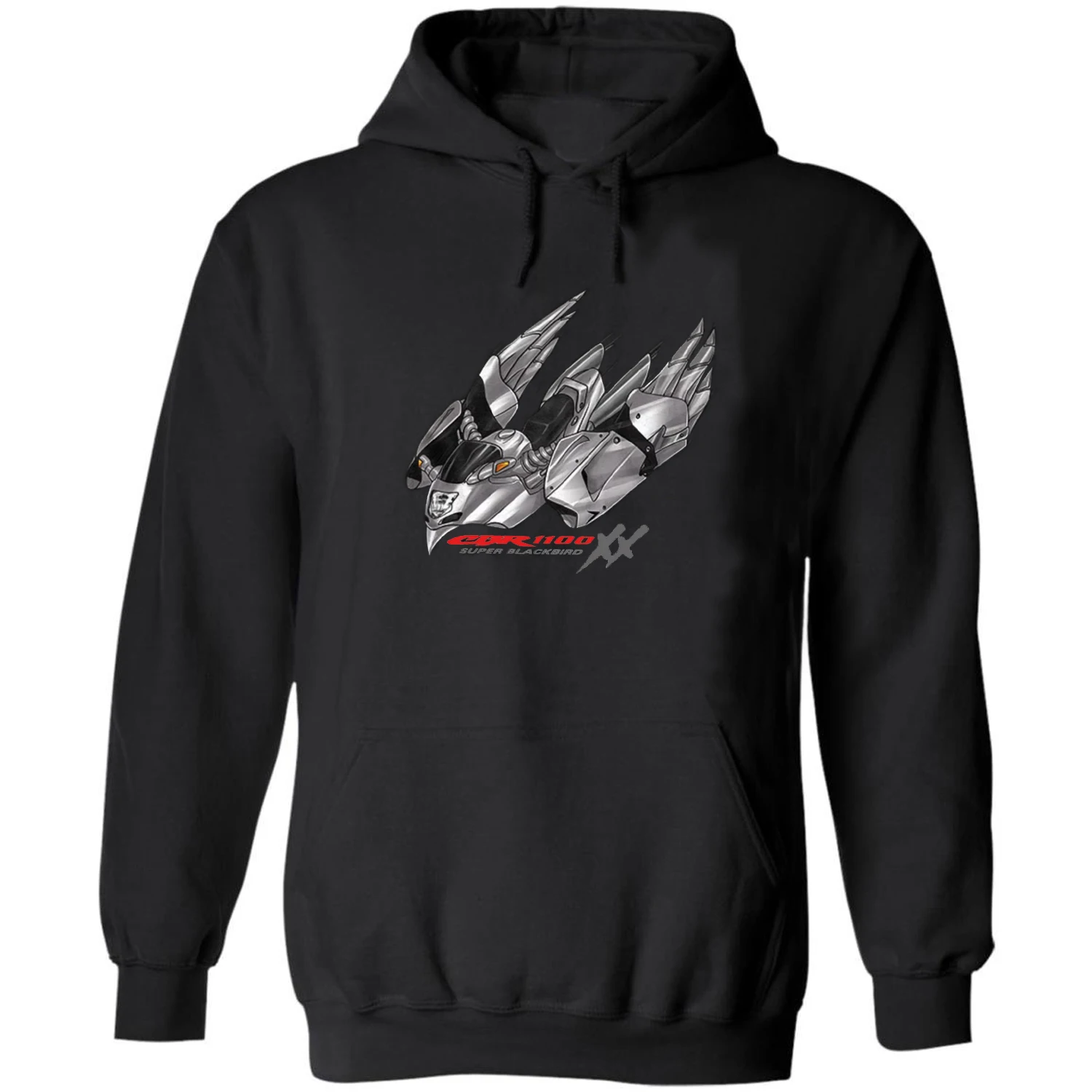 Classic Japanese Motorcycle CBR1100XX Super Blackbird Inspired Pullover Hoodie 100% Cotton Casual Mens Sweatshirt Streetwear