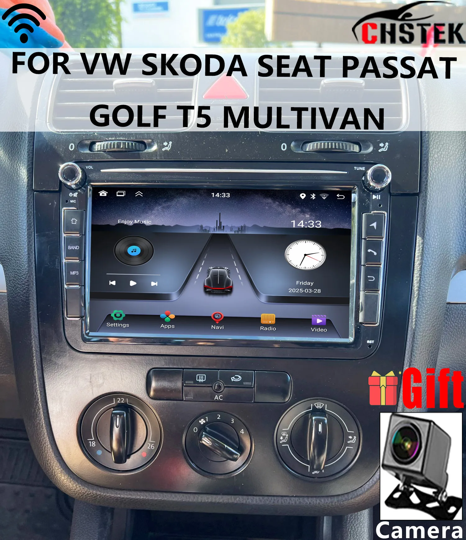 Wireless Carplay For VW Transporter Passat Multivan T5 Golf 5 Polo Skoda Seat CHSTEK Car Radio Upgrade Models Touch Screen Vedio