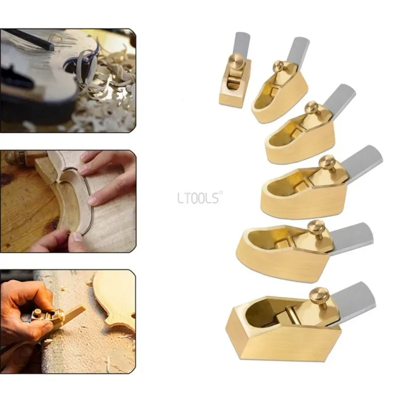 Mini Brass Planer Flat/convex Bottom Hand Plane Carpentry Fine Trimming Small Wood Planer Woodworking Handicraft Making DIY Tool