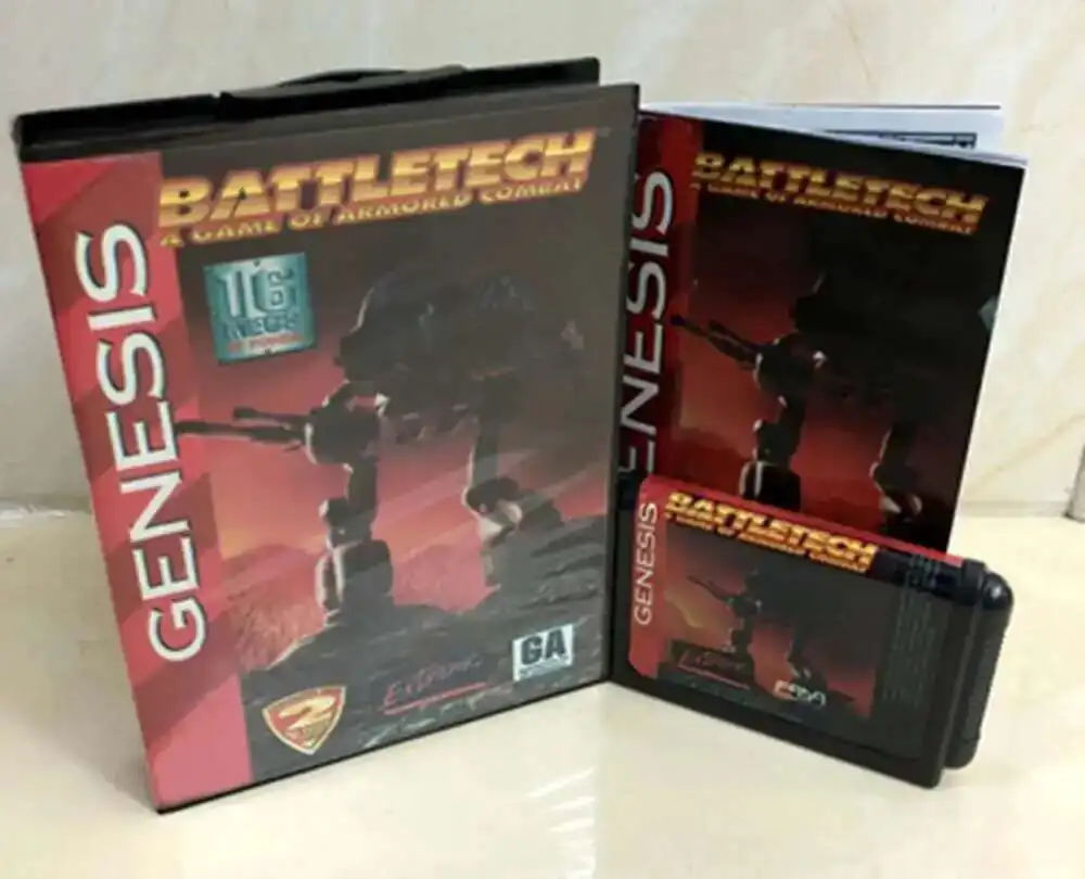 Battletech مع صندوق وخرطوشة يدوية لنظام ألعاب Sega MD 16 بت