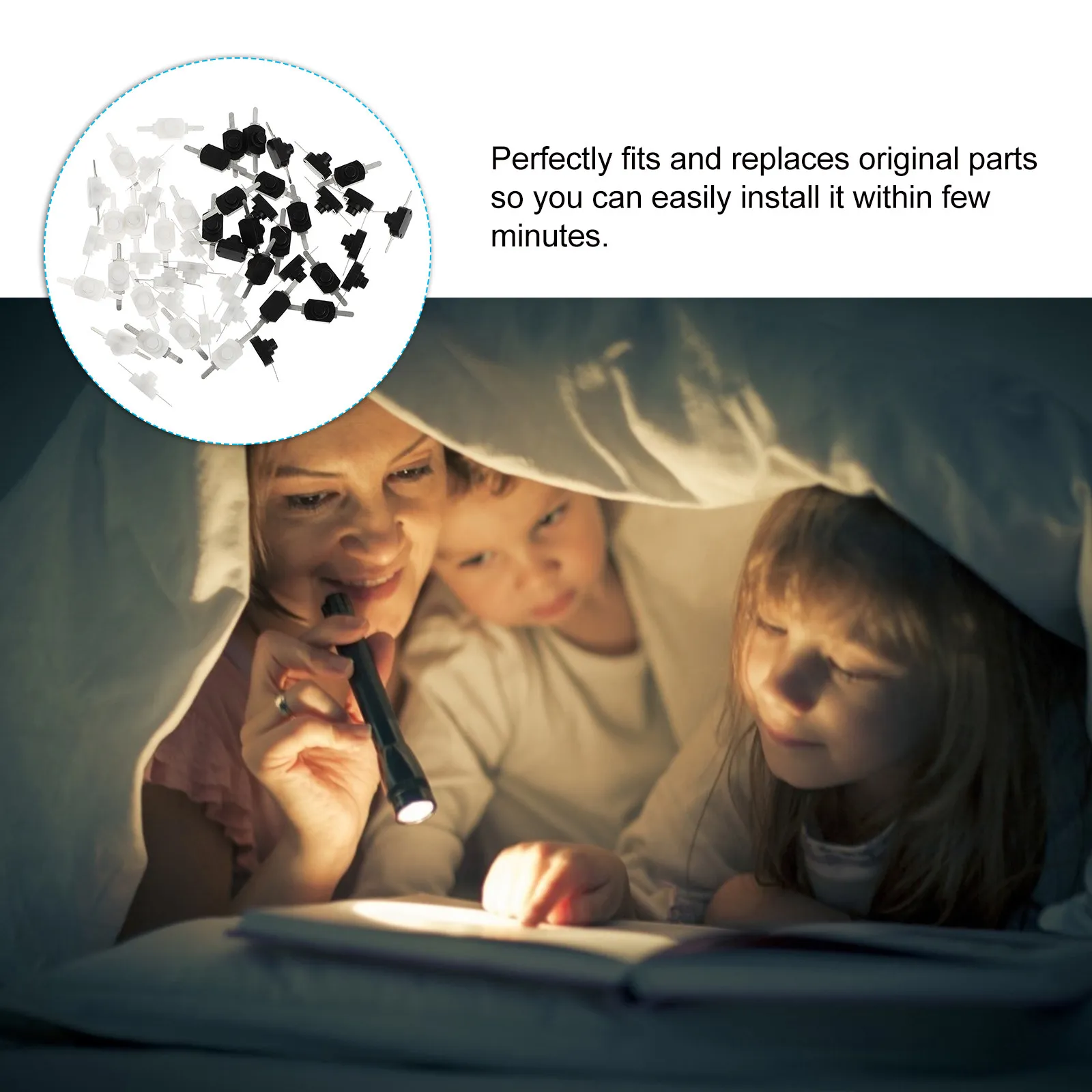 

50 шт. кнопок-переключателей питания с фиксацией для фонарика, электрического фонаря, аксессуар для включения/выключения, долговечные