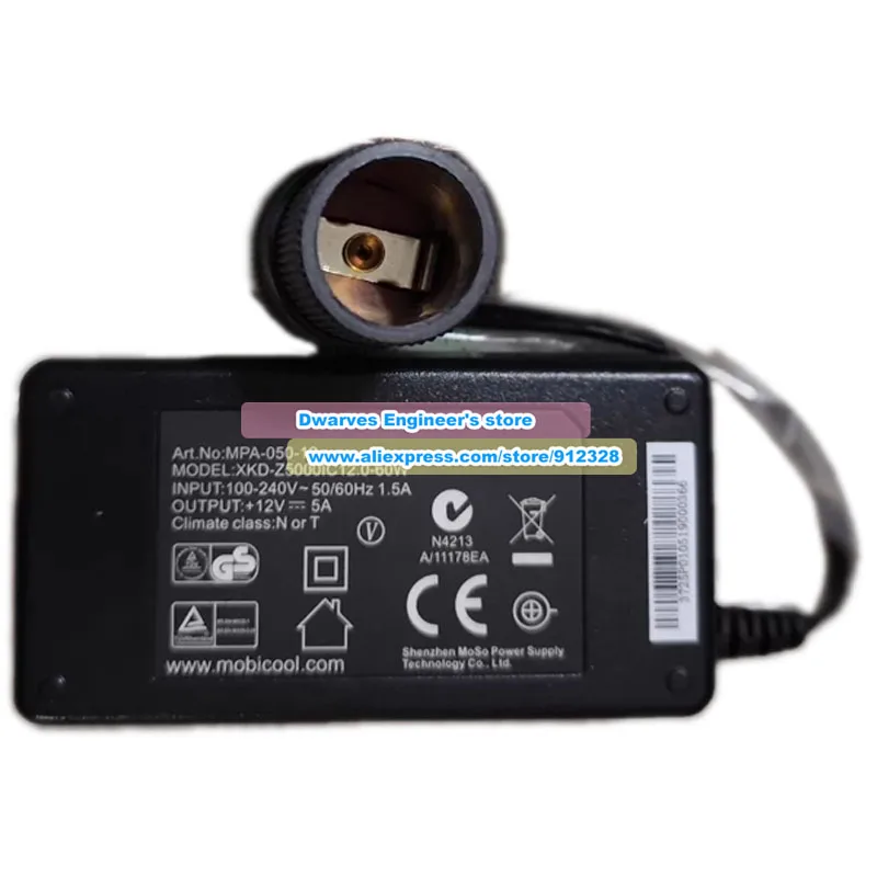 MPA050-12 AC Adapter XKD-Z5000IC12.0-60W 12V 5A 60W for MOBITRONIC Cigar Tip Power Supply