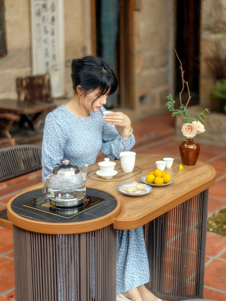 The product can be customized.Balcony tea table and chair combination Living room home tea table simple kung fu tea table