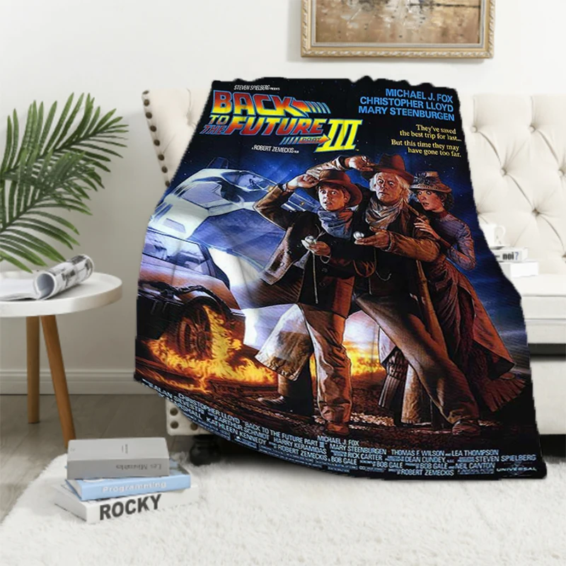 

Movie Back To The Future Trilogy Throw Fleece Blanket Fluffy King Lid Bed Blankets & Throws Knee Sofa Microfiber Bedding Soft