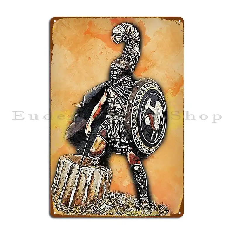 Spartan Hoplite Metal Plaque Poster Pub Create Wall Cave Funny Personalized Tin Sign Poster