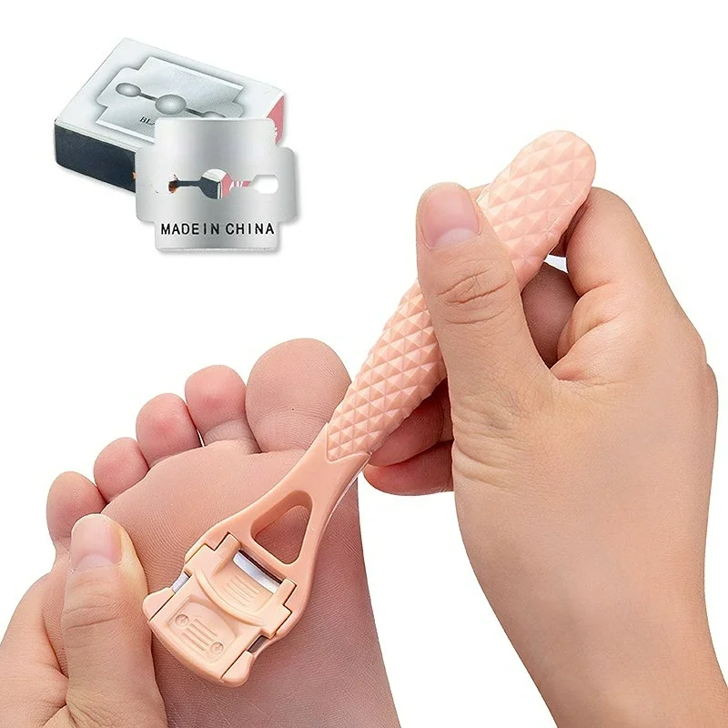 ที่ขูดหนังด้านเท้าแบบมืออาชีพ ทำจากสแตนเลส ด้ามจับพลาสติก สำหรับขจัดหนังด้าน ตาปลา และส้นเท้าแตก อุปกรณ์ดูแลเล็บเท้า