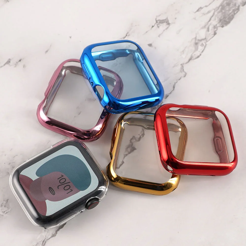 1 Stück schlanke TPU Uhren abdeckung Gehäuse für Apple Watch Serie 6 se Gehäuse 40mm 44mm Gehäuses chutz hülle iwatch 5 4 3 2 42mm 38mm