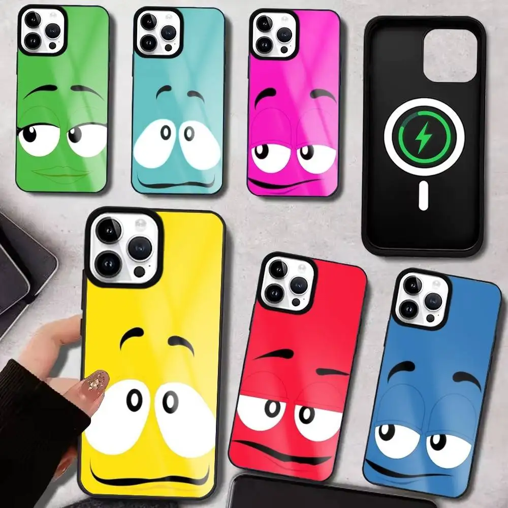 

Cartoon Funny Expression Phone Case For IPhone17 16 15 14 13 12 11 Plus Pro Max Plus Wireless Charger Cover Funda