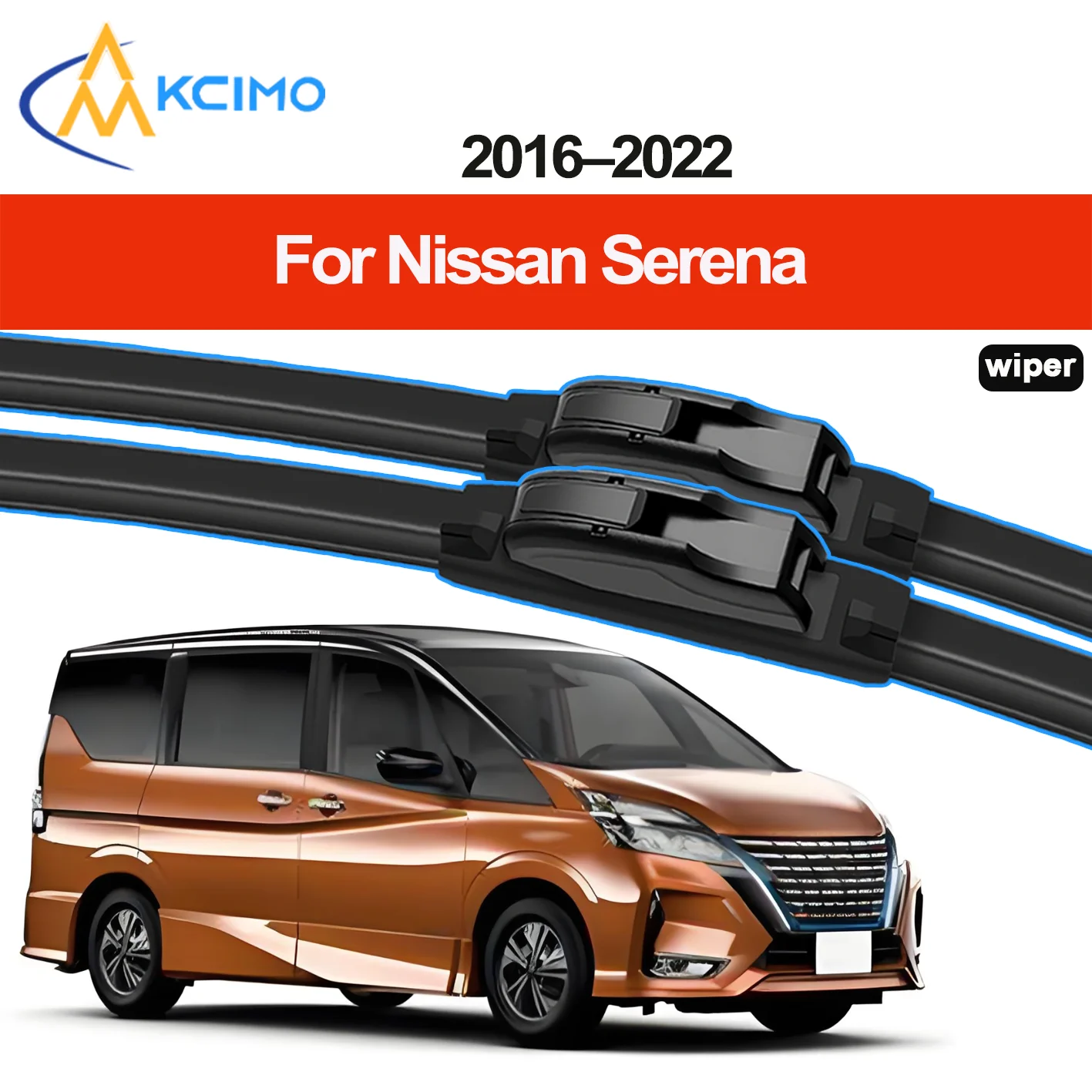 

KCIMO 2PCS New Wiper Blades for Nissan Serena C27 2016-2022 Suzuki Landy Front Windshield Auto Wipers Blade Accessories 2022