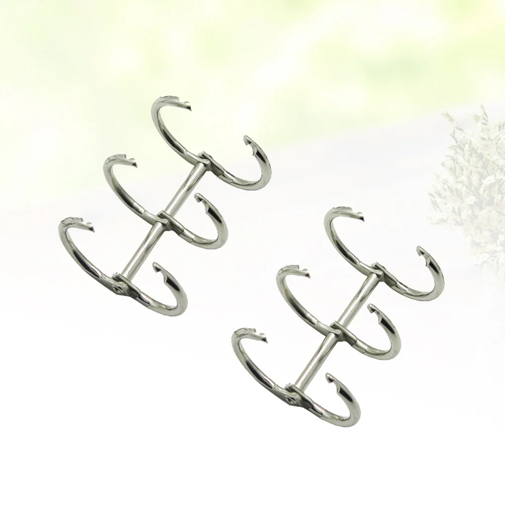 6 Pcs Metal 3-rings Scrapbooking Binder Loose Leaf Photo Album Binding Loose-leaf Split Hinged