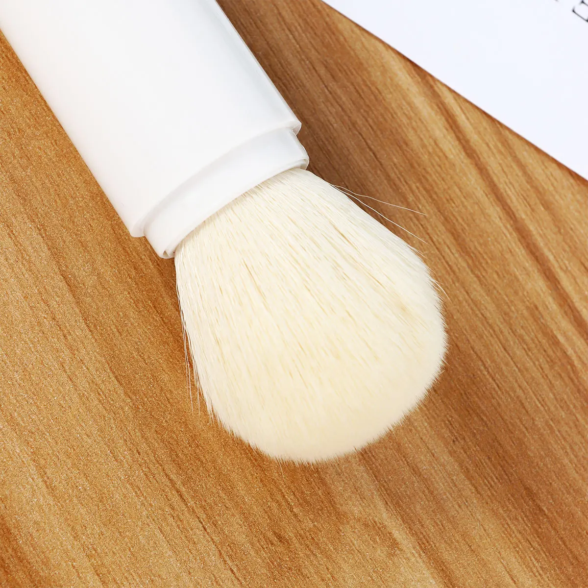 Zestaw 4 w 1 Przenośny, Wysuwany, Dwustronny, Wielofunkcyjny Zestaw Pędzli do Makijażu z Pojemnikiem do Przechowywania, Pokrywką, Biały