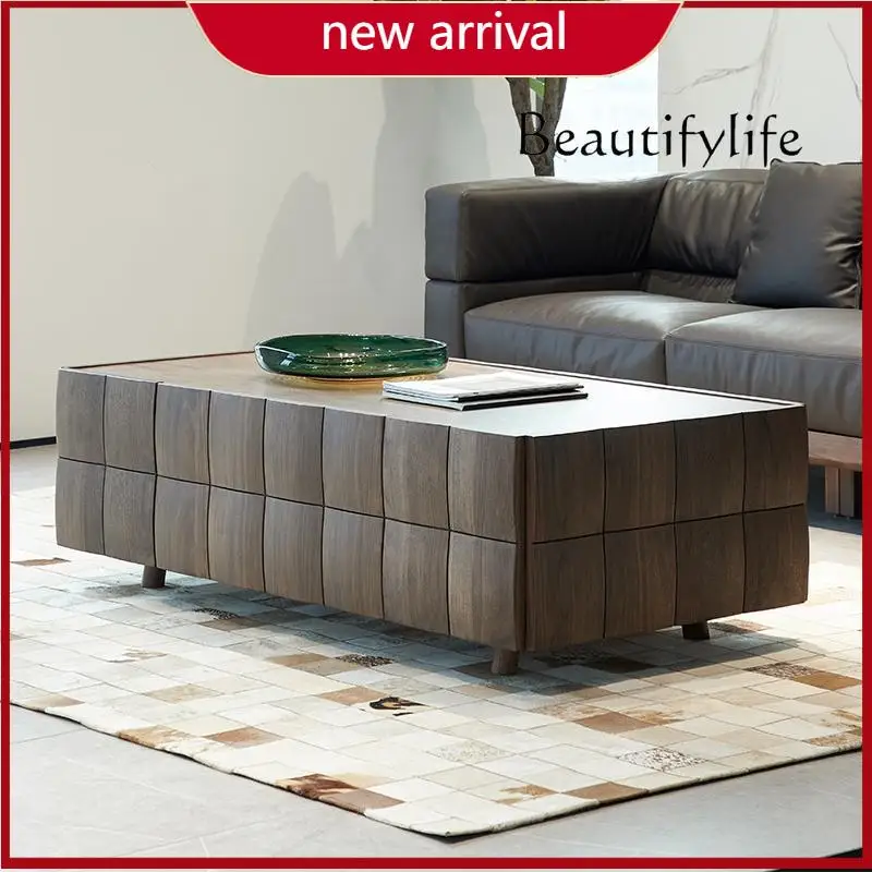 

BJ Black Walnut Solid Wood Coffee Table Living Room Light Luxury Creative Design Coffee Table Simple Fashion High-end