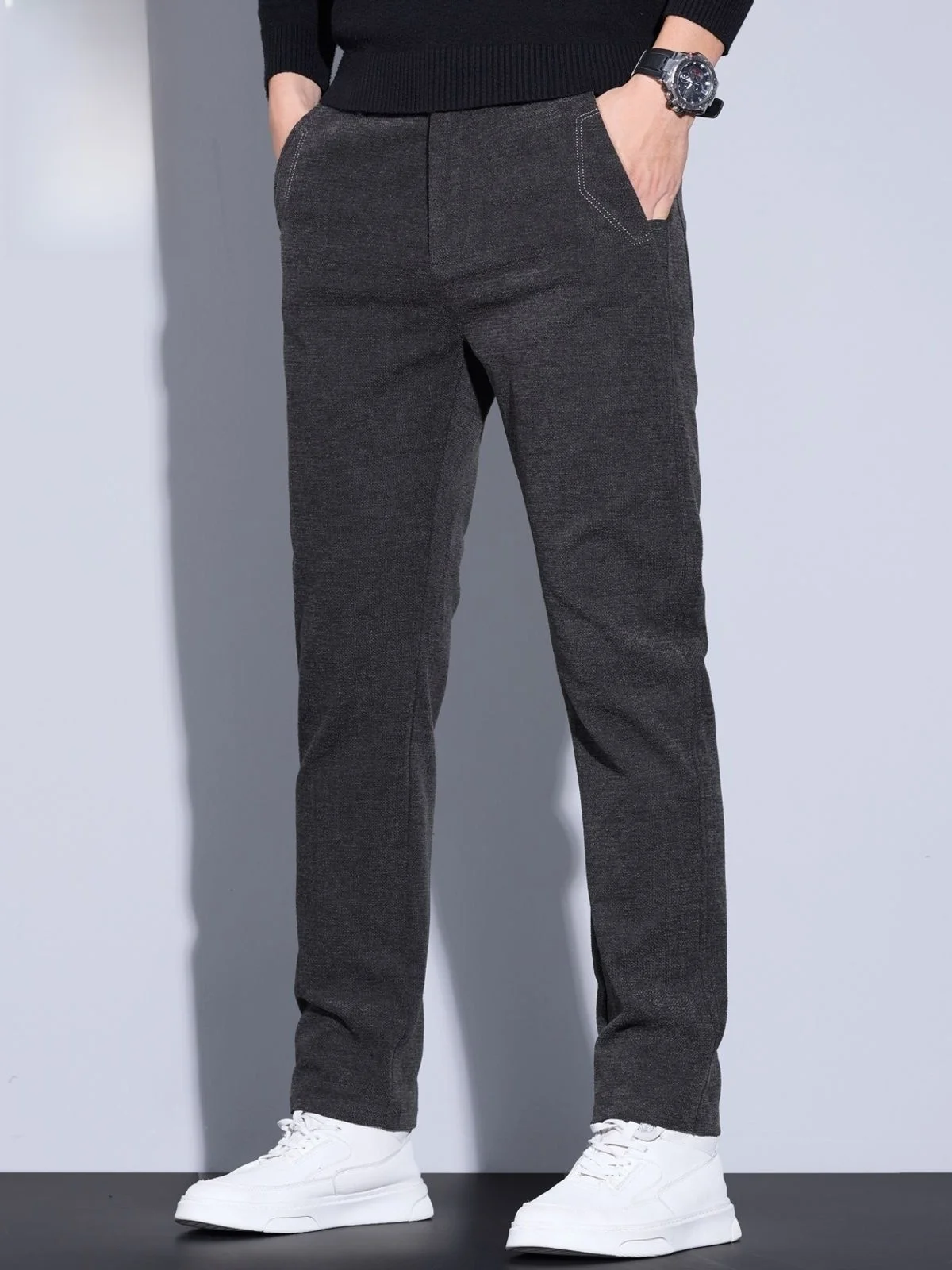 

Модные прямые брюки для мужчин, новинка 2026 года, весенние повседневные легкие длинные брюки, молодежные джинсы прямого кроя