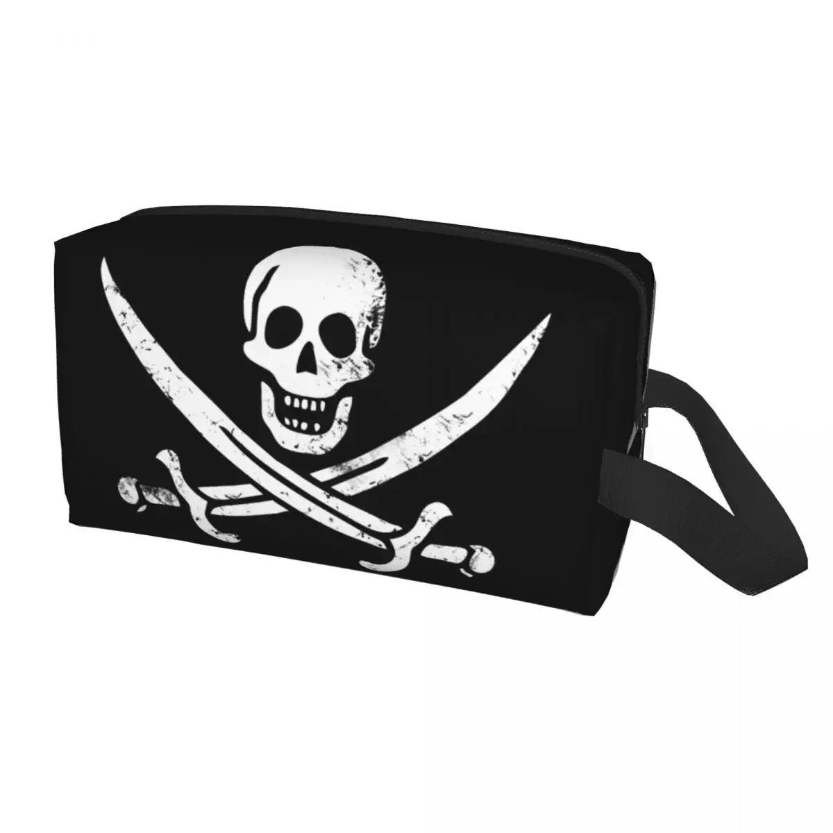 Jolly Roger Skull And Cross Bones Makeup Bag for Women Travel Cosmetic Organizer Kawaii Storage Toiletry Bags