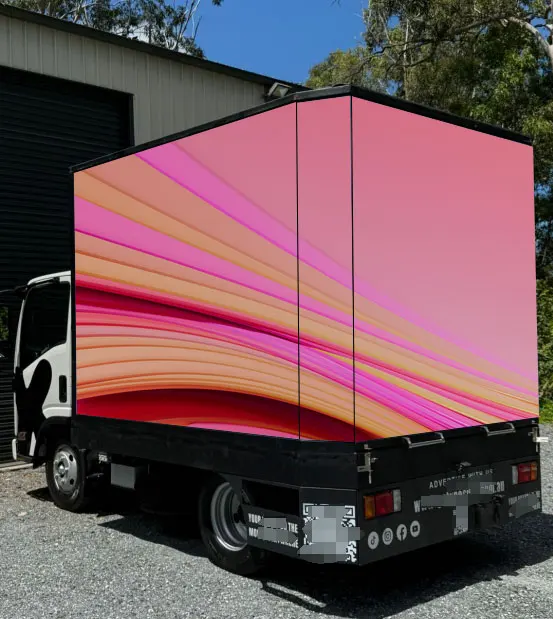 

3D цифровой мобильный рекламный пикап с наружным светодиодным экраном, коробка для грузовика для дизайна сцены дороги