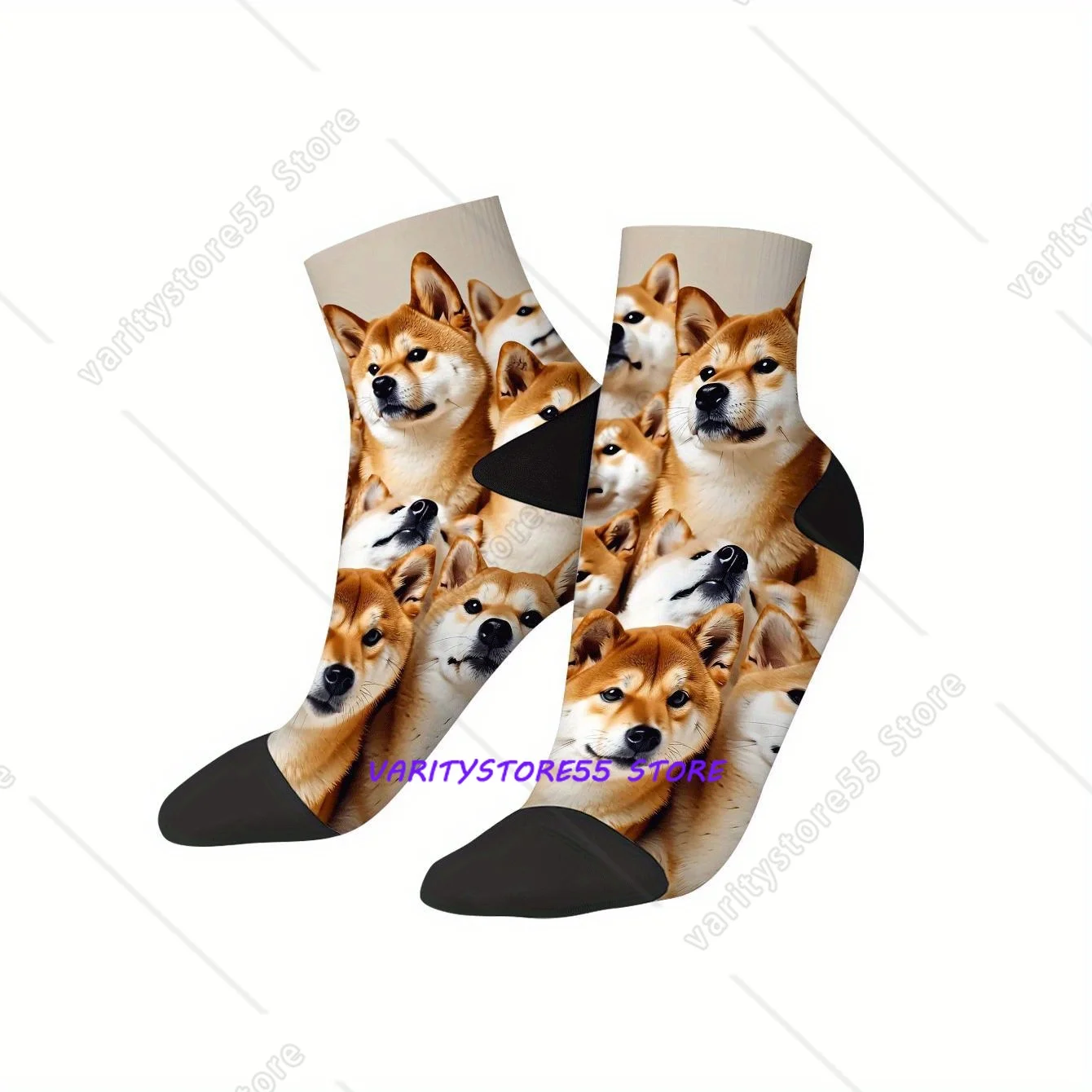 

Милые носки до щиколотки с принтом шиба-ину, влагопоглощающие носки в стиле Харадзюку, всесезонные носки, аксессуары для мужчин и женщин, подарки