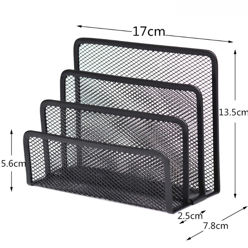3-Schichtiger Metall-Gitter-Dokumentenhalter Vertikaler Briefsortierer Büro-Dokumentenorganizer Papierablage Zeitschriften-Buch-Post-Aufbewahrungsregal – Detail 1