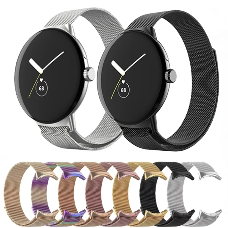 حزام ميلانو لساعة جوجل بيكسل سوار معصم بحلقة مغناطيسية كوريا لساعة جوجل بيكسل حزام معدني من الفولاذ المقاوم للصدأ #1