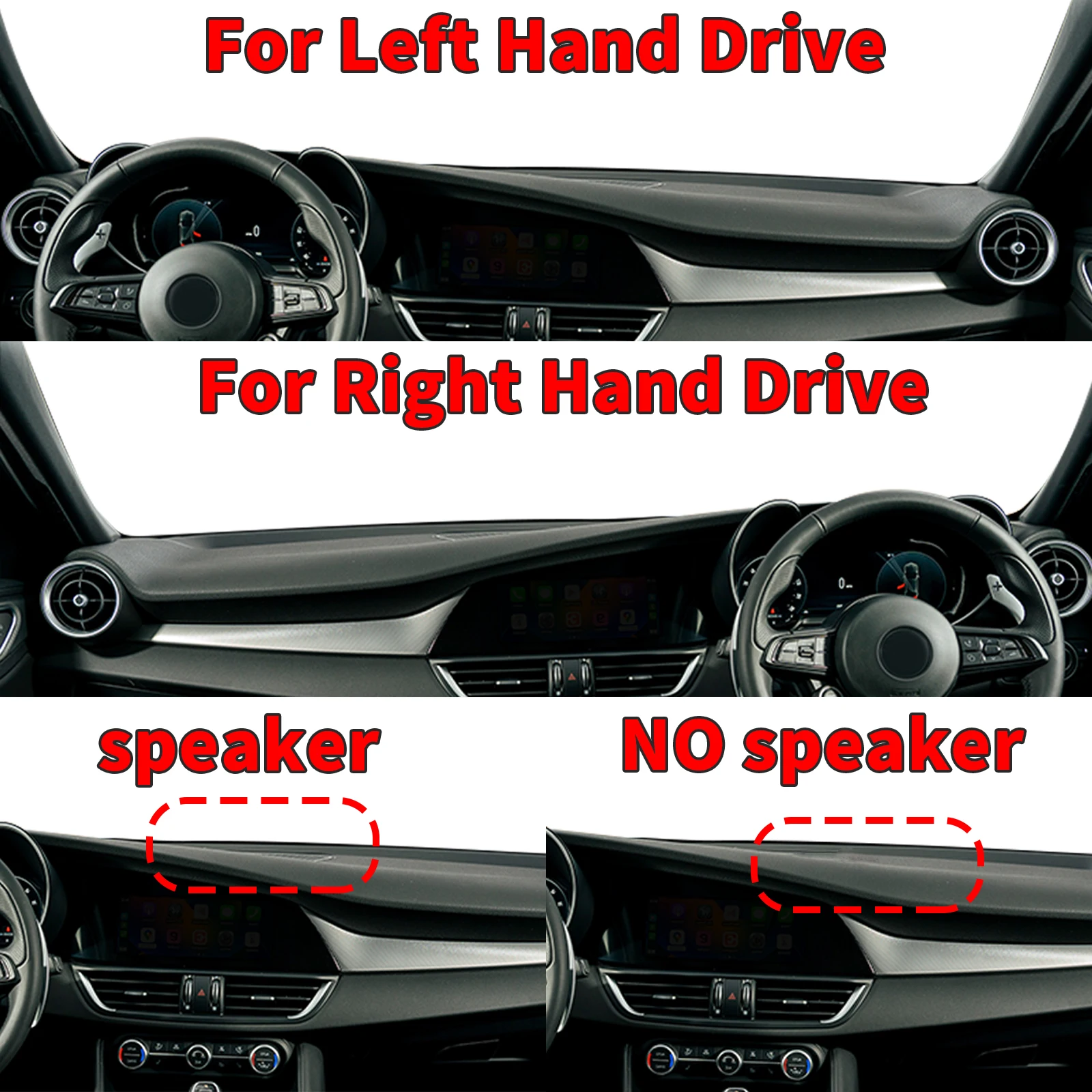 يصلح ل ألفا روميو جوليا 952 2017 2018 2019-2022 اكسسوارات السيارات داشمات غطاء لوحة القيادة وسادة داشمات ظلة السجاد الواقي