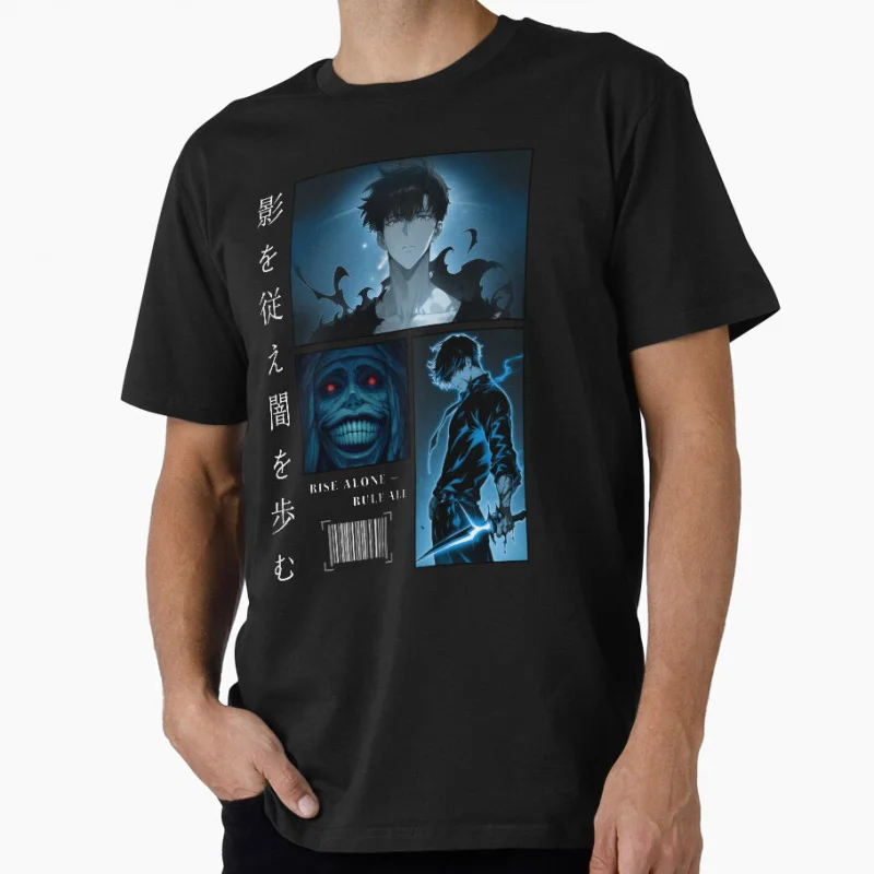 

Sung Jin-Woo Manga Solo Leveling Anime t shirt for men Large size Tops 100% cotton man clothes birthday gift Tee