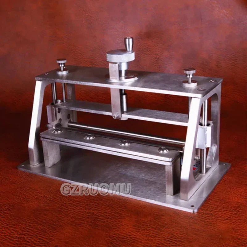 304 Stainless Steel Craft Leather Splitter Machine DIY Manual Cutting Peeler Rolling Bearing Tools Work Width 200MM